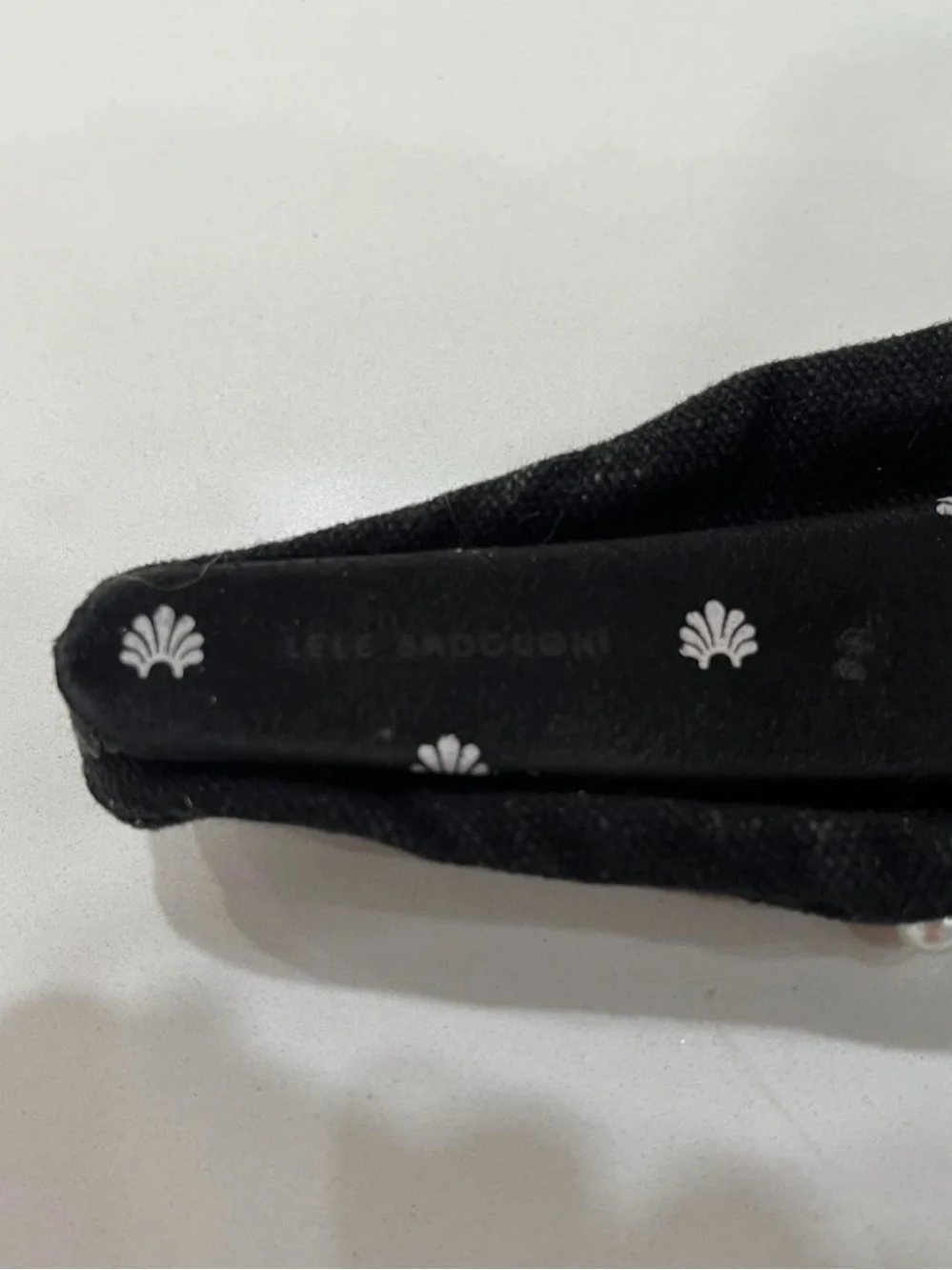Lele Sadoughi Black Pearl-Studded Padded Headband